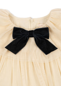 bow dress - parchment