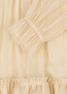 bow dress - parchment
