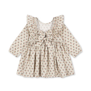 Floral patterned baby dress on a white background
