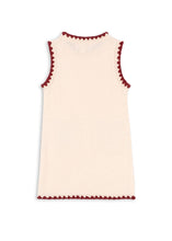 Load image into Gallery viewer, Cream-colored sleeveless top with red trim on a white background