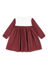 Load image into Gallery viewer, Red polka dot dress with white collar on a white background