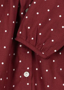 muna dress - cabernet dot