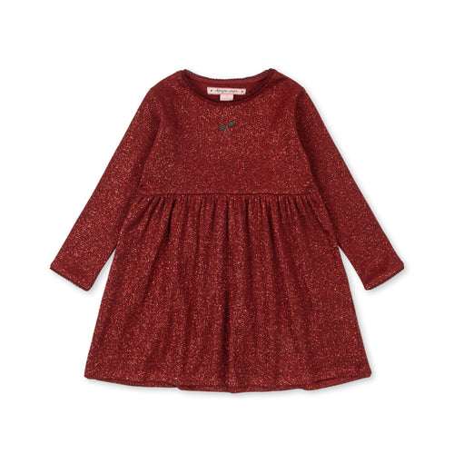 Red dress with long sleeves on a white background