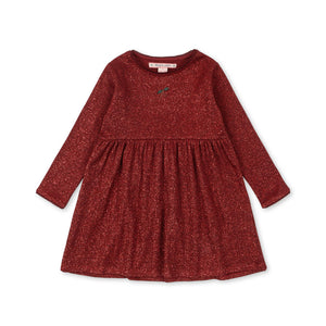 Red dress with long sleeves on a white background