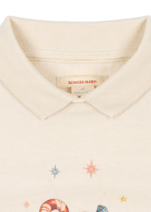 spotty polo - antique white