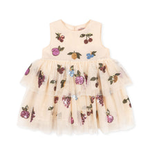 將圖片載入圖庫檢視器 Beige dress with fruit embroidery on a white background