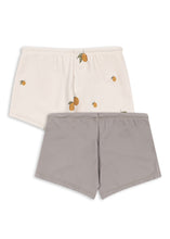 將圖片載入圖庫檢視器 Set of beige shorts with pineapple embroidery and gray shorts on a white background