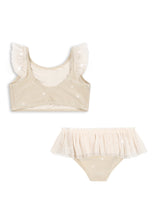 將圖片載入圖庫檢視器 Beige baby outfit with top and bloomers on a white background