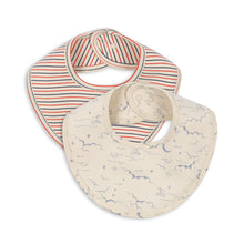 將圖片載入圖庫檢視器 Two baby bibs with different patterns on a white background