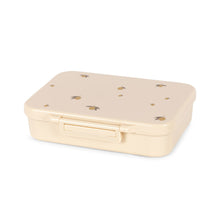 Load image into Gallery viewer, Beige rectangular lunch box with small floral patterns on a white background