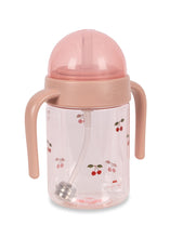 將圖片載入圖庫檢視器 Pink sippy cup with floral design on a white background