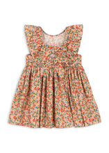 將圖片載入圖庫檢視器 Floral dress with ruffled sleeves on a white background