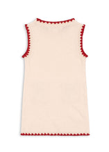 將圖片載入圖庫檢視器 Cream-colored sleeveless top with red trim on a white background