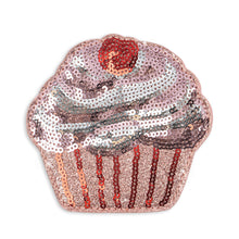 Load image into Gallery viewer, Sequined cupcake patch on a white background