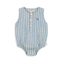 將圖片載入圖庫檢視器 elliot romper - trio bleu stripe - LittleBae.