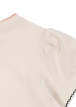 將圖片載入圖庫檢視器 Close-up of a beige sweater with lace trim on a white background