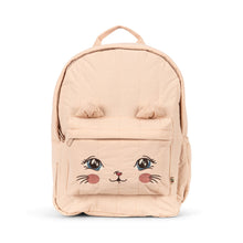 Load image into Gallery viewer, Beige backpack with a cat face design on a white background