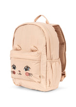 Load image into Gallery viewer, Beige backpack with cat face design on a white background