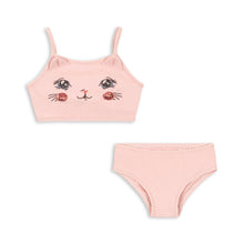 將圖片載入圖庫檢視器 Pink bikini set with cat face design on a white background