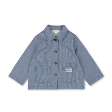 Load image into Gallery viewer, Blue striped jacket on a white background