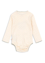 將圖片載入圖庫檢視器 Beige baby bodysuit with long sleeves on a white background