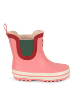 將圖片載入圖庫檢視器 Pink rain boot with red trim on a white background