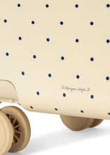 Load image into Gallery viewer, travel suitcase - navy dot
