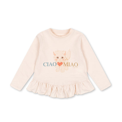 Pink children's dress with a teddy bear and text on a white background