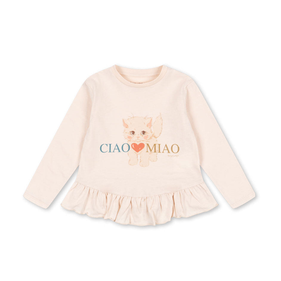 Pink children's dress with a teddy bear and text on a white background