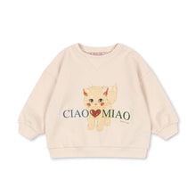 Load image into Gallery viewer, Beige sweatshirt with a cat illustration and &#39;CIAO MIAO&#39; text on a white background