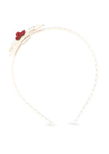 將圖片載入圖庫檢視器 Konges Sløjd cherry dot headband with colorful fabric, styled as a playful hair accessory for children.