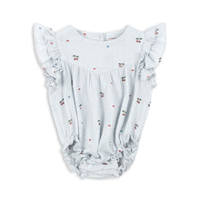 Load image into Gallery viewer, Baby romper with floral pattern on a white background