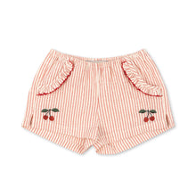 將圖片載入圖庫檢視器 Baby Ellie frill shorts by Konges Sløjd featuring adorable amour stripe pattern, perfect for comfortable toddler wear.