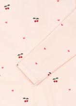 Load image into Gallery viewer, Konges Sløjd merle cherry coeur rose baby and toddler swimwear onesie with cute cherry heart pattern, suitable for swimming.