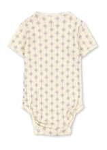 Load image into Gallery viewer, Baby onesie with a subtle pattern on a white background