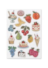 Load image into Gallery viewer, Colorful fruity puffy stickers by Konges Sløjd, featuring playful, textured designs perfect for decorating or crafting.