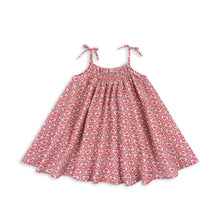 Load image into Gallery viewer, Konges Sløjd Vivian strap dress in Felice Rose, a lightweight, stylish dress for girls with ruffled straps and soft fabric.