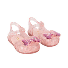 Load image into Gallery viewer, Konges Sløjd Lilo sandal socks with bow in rose, soft pink color, featuring cute bow detail, ideal for babies and toddlers.