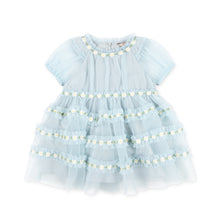 Load image into Gallery viewer, Light blue dress with decorative elements on a white background