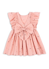 將圖片載入圖庫檢視器 Konges Sløjd Evia Bow Dress in Cherry Coeur with a bow detail and playful cherry print, perfect for stylish little girls.
