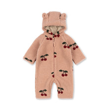 將圖片載入圖庫檢視器 Pink baby onesie with cherry pattern on a white background