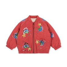Load image into Gallery viewer, juno sequin rainbow bomber jacket - cardinal