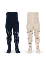 Load image into Gallery viewer, 2 pack cherry dot tights - cherry mix