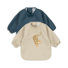 將圖片載入圖庫檢視器 2 pack dinner bib with sleeves - tiger ruggito