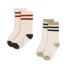 Load image into Gallery viewer, 2 pack socks - green stripe