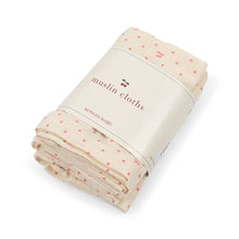 Load image into Gallery viewer, 3 pack muslin cloths - cherry dot