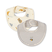 Load image into Gallery viewer, basic 2 pack bibs - stripe como