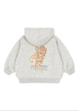將圖片載入圖庫檢視器 Gray hoodie with a tiger design and text on the back against a white background