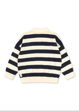 Load image into Gallery viewer, manis knit polo - navy stripe