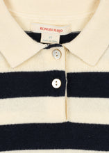 Load image into Gallery viewer, manis knit polo - navy stripe